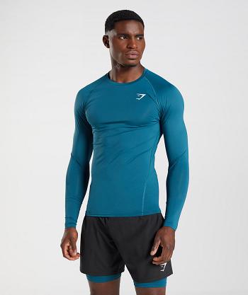 Gymshark Element Baselayer Muške Dugi Rukav Plave | HR 2195DFM